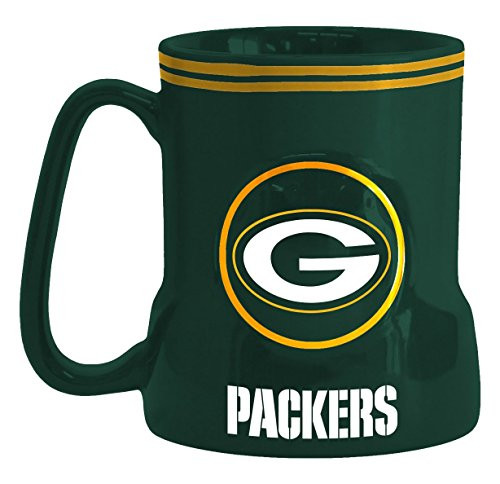 NFL Green Bay Packers Sculpted Game Time Mug 18 ounce Green