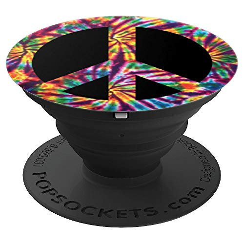 Cool Colorful  Tie Dye Look  Peace Sign Shirt Gift PopSockets Grip and Stand for Phones and Tablets