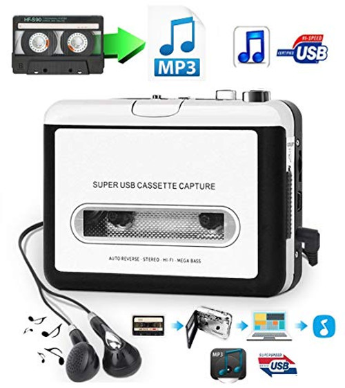 SolidPin Cassette Tape to MP3 CD PC Converter via USB Portable USB Cassette Tape Player Captures MP3 Audio Music Compatible Laptop Personal Computer Convert Walkman Tape Cassette to MP3 Format SolidPin Cassette Tape to MP3 CD PC Converter via USB Portable USB Cassette Tape Player Captures MP3 Audio Music Compatible Laptop Personal Computer Convert Walkman Tape Cassette to MP3 Format