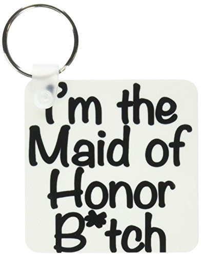 3dRose I m The Maid of Honor Btch Black Bridal Party Key Chains Set of 2  kc 178115 1