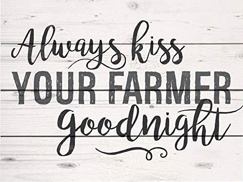 P Graham Dunn Kiss Your Farmer Cream 8 x 6 Pine Wood Slats Decorative Tabletop Pallet Plaque