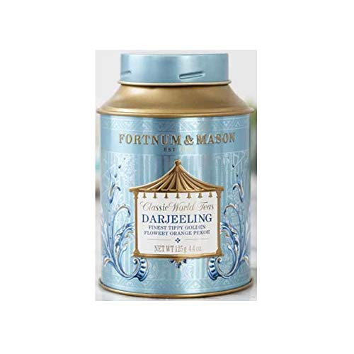 Fortnum and Mason British Tea Darjeeling Finest Tippy Golden Flowery Orange Pekoe 125g Loose Tea in a Gift Tin Caddy  1 Pack