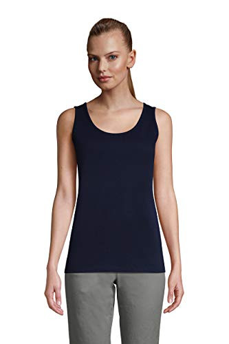 Lands  End Women s Cotton Tank Top Radiant Navy Regular Large
