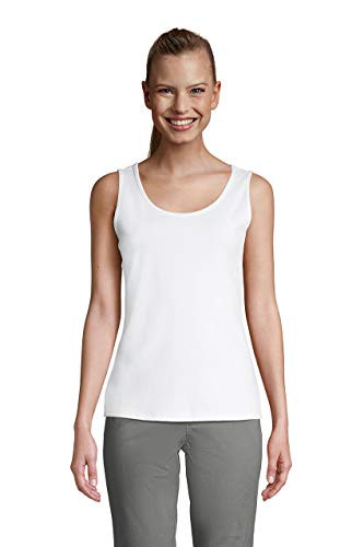 Lands  End Women s Cotton Tank Top White Petite X Large