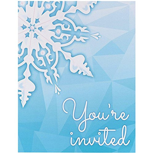 BirthdayExpress Snowflake Winter Wonderland Christmas Party Supplies   Invitations  8