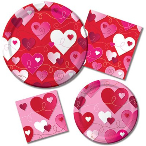 Valentines Hearts Swirls Plates Napkins 8 Guest Party Bundle 4 Items Dinner Dessert Plates Luncheon Beverage Napkins Valentines Hearts Swirls Plates Napkins 8 Guest Party Bundle 4 Items Dinner Dessert Plates Luncheon Beverage Napkins
