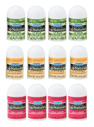 Essential Lip Naturals   Mini Lip Balm   12 Count  SPF 15   Assortment