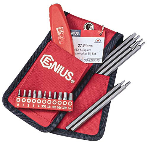 Genius Tools 27 Piece SAE Hex   Square Screwdriver Bit Set SB 227RHS
