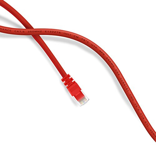 GearIT Cat5e Ethernet Patch Cable 150 Feet   Snagless RJ45 Computer LAN Network Cord Red