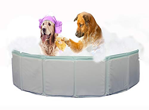 INF Foldable Dog Pool Pet Pool Dog Cat Bath Tub Collapsible Pet Bathing Tub Kiddie Swimming Pool for Dogs Cats and Kids  315X8
