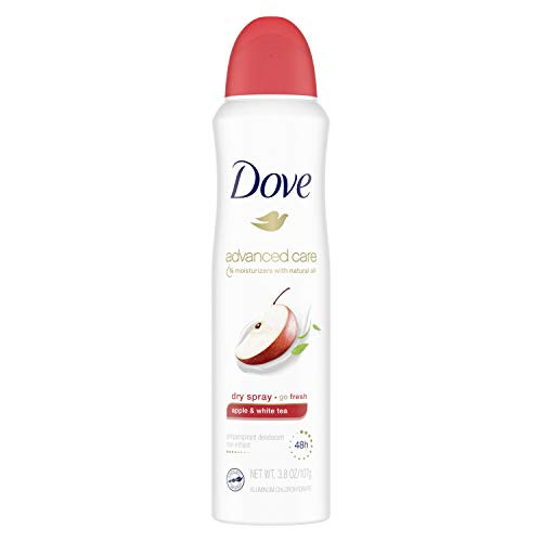 Dove Dry Spray Go Fresh Antiperspirant Deodorant Apple   White Tea 38oz provides up to 48 hours of antiperspirant protection