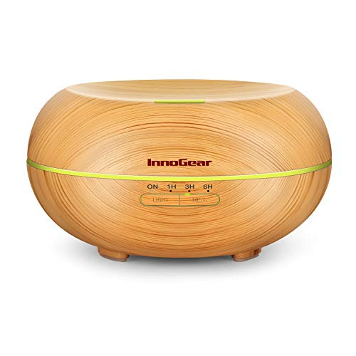 InnoGear Diffusers for Essential Oils Wood Grain Essential Oil Diffuser Ultrasonice Aromatherapy Diffusers Aroma Cool Mist Humidifier with Timer Waterless Auto Off 500ml Yellow InnoGear Diffusers for Essential Oils Wood Grain Essential Oil Diffuser Ultrasonice Aromatherapy Diffusers Aroma Cool Mist Humidifier with Timer Waterless Auto Off 500ml Yellow
