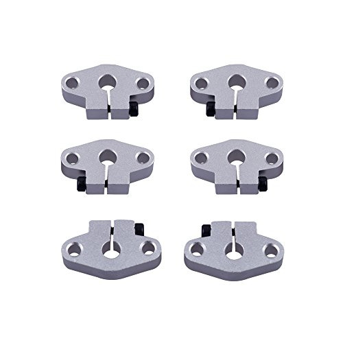 Eowpower 6Pcs Aluminum SHF8 Size 8mm Linear Rod Rail Shaft Support Motion