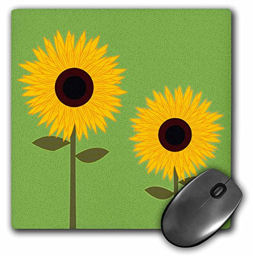 3dRose LLC 8 X 8 X 025 Inches Simply Sunflowers Moss Green Background Mouse Pad  mp 24643 1