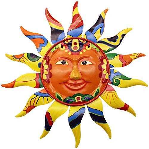 Juegoal 127 Inch Metal Sun Wall Art Decor Hanging for Indoor Outdoor Home Garden Juegoal 127 Inch Metal Sun Wall Art Decor Hanging for Indoor Outdoor Home Garden