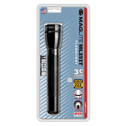Maglite ML25IT Incandescent 3 Cell C Flashlight Black