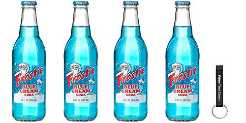 Frostie Blue Cream Soda 12 Ounce  4 Bottles  Bundled with PrimeTime Direct Keychain Bottle Opener in a PTD Sealed Bag