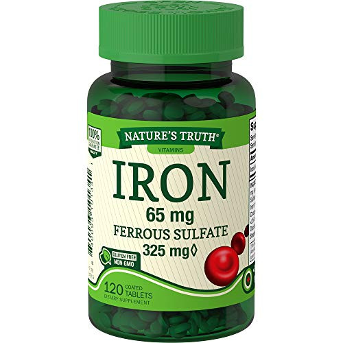 Nature s Truth Ferrous Sulfate Iron 65 mg Supplements 120 Count Nature s Truth Ferrous Sulfate Iron 65 mg Supplements 120 Count