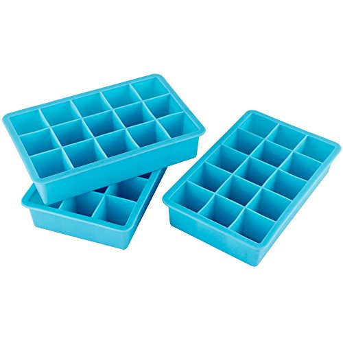 Webake 3-pack Ice Cube Tray, Flexible 15-Cavity Silicone Ice Cube Mold 1 inch - BPA Free, Stackable, Easy Release