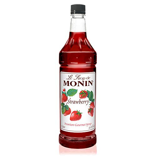 Monin   Strawberry Syrup Mild and Sweet Great for Cocktails and Teas Gluten Free Vegan Non GMO  1 Liter