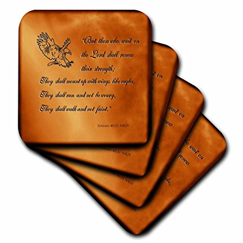 3dRose cst 30756 2 Isaiah 40 31 Bible Verse with Eagle Engraved Into a Copper Background Soft Coasters Set of 8 3dRose cst 30756 2 Isaiah 40 31 Bible Verse with Eagle Engraved Into a Copper Background Soft Coasters Set of 8