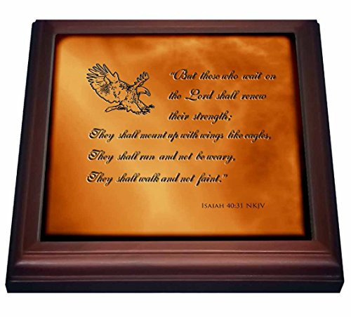 3dRose Isaiah 40 31 Bible Verse with Eagle Engraved Into a Copper Background Trivet with Ceramic Tile 8 by 8 Brown 3dRose Isaiah 40 31 Bible Verse with Eagle Engraved Into a Copper Background Trivet with Ceramic Tile 8 by 8 Brown