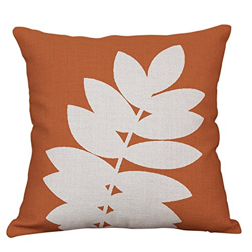 YeeJu Plant Leaf Decorative Throw Pillow Covers Cotton Linen Cushion Covers Square Couch Outdoor Pillow Covers 20x20 Inch