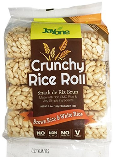 Jayone Crunchy Rice Rolls Brown White Rice 35 Ounce  Pack of 6