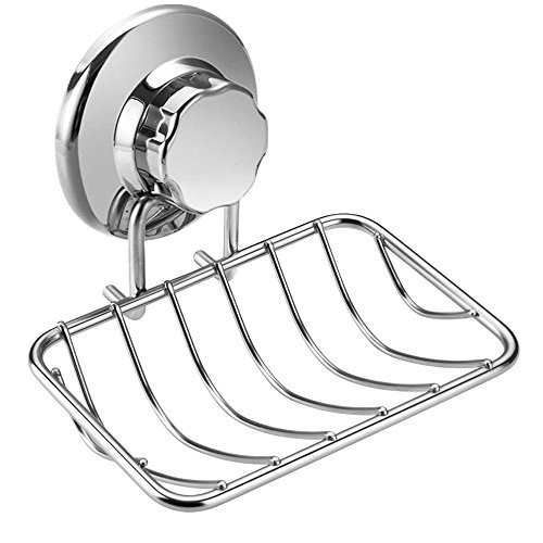 iPEGTOP Super Powerful Vacuum Suction Cup Shower Soap Dish - Strong Rustproof Stainless Steel Sponge Soap Holder for Bathroom & Kitchen Sink iPEGTOP Super Powerful Vacuum Suction Cup Shower Soap Dish - Strong Rustproof Stainless Steel Sponge Soap Holder for Bathroom & Kitchen Sink