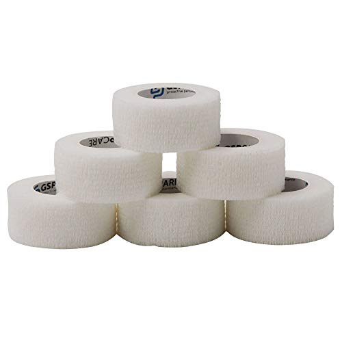 Self Adherent Cohesive Wrap Bandages 6 Count 1  x 5 Yards Self Adhesive Non Woven Bandage Rolls ?White?