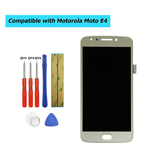 E YIIVIIL Replacement LCD Display Compatible with Motorola Moto E4 E 4 Gen XT1767 XT1768 Digitizer Touch Screen Assembly with Toolkit  Gold