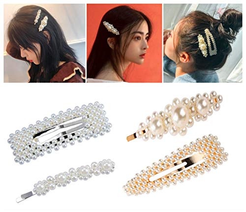 Hair Barrettes Hair Pins Decorative Wedding Bridal Pearl Hairpins Handmade Bridesmaid Hair Clips Hair Accessories for Women Ladies Girls 4pcs Hair Barrettes Hair Pins Decorative Wedding Bridal Pearl Hairpins Handmade Bridesmaid Hair Clips Hair Accessories for Women Ladies Girls 4pcs
