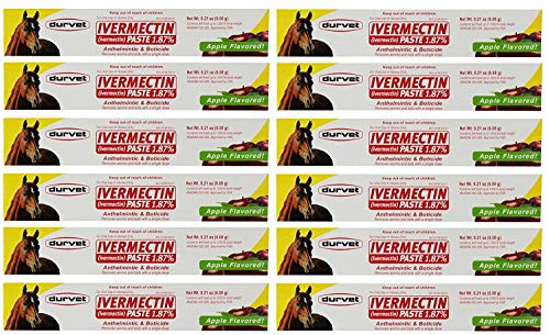 Durvet Ivermectin Paste Equine Dewormer   12 Pack