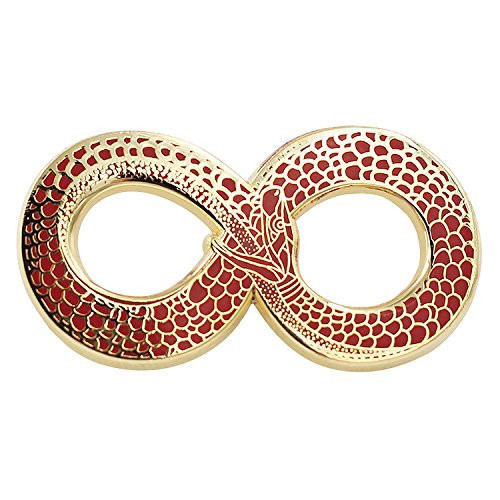 Real Sic Snake Enamel Pin Occult Ouroboros Lapel Pin Red and Gold Snake Pin - Occult Halloween Pin for Backpacks, Jackets, Hats & Tops