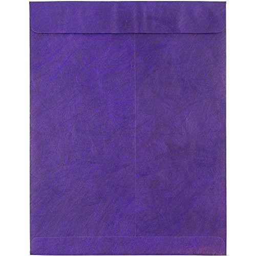 JAM PAPER Tyvek Tear Proof Open End Catalog Envelopes   10 x 13   Purple   25 Pack
