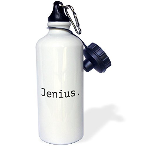 3dRose JENIUS BLACK TEXT ON WHITE BACKGROUND Sports Water Bottle 21 oz White 3dRose JENIUS BLACK TEXT ON WHITE BACKGROUND Sports Water Bottle 21 oz White