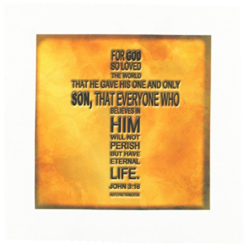 3dRose qs 29092 3 John 3 16 Bible Verse Embossed on a Copper Background Quilt Square 8 by 8 Inch
