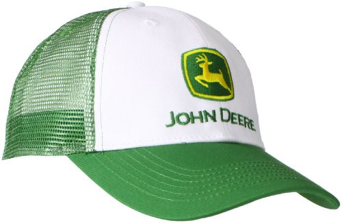 John Deere Embroidered Logo Mesh Back Baseball Hat One Size Men s White John Deere Embroidered Logo Mesh Back Baseball Hat One Size Men s White
