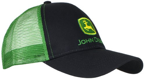 John Deere Embroidered Logo Mesh Back Baseball Hat One Size Men s Black John Deere Embroidered Logo Mesh Back Baseball Hat One Size Men s Black