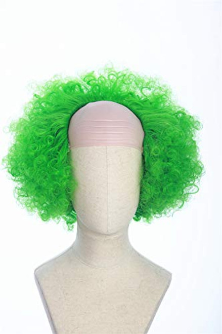 Cosplaywigscom Joker Clown Wig Inspired by Movie Joker 2019 Halloween Costume Cosplay wig Creepy Green Puffy Curly Hair with Bald Cap for Adults Cosplaywigscom Joker Clown Wig Inspired by Movie Joker 2019 Halloween Costume Cosplay wig Creepy Green Puffy Curly Hair with Bald Cap for Adults
