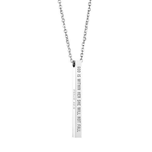 Joycuff Necklaces for Women Religious Jewelry Gifts for Girls Inspirational Graduation Gifts for Her God is Within her she Will not Fall