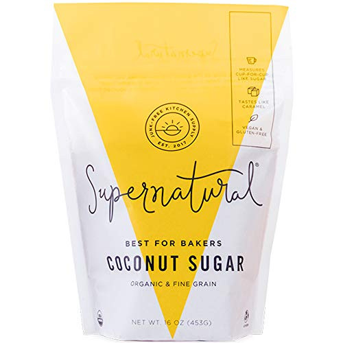 Coconut Sugar by Supernatural Certified Organic Vegan Gluten Free Low Glycemic Sugar Substitute for Healthy Baking 16 oz