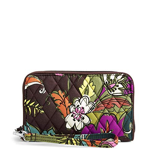 Vera Bradley Signature Cotton Grab   Go Wristlet with RFID Protection Autumn Leaves