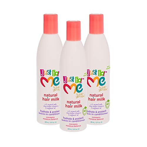 Just for Me Natural Hair Milk Hydrate Protect Leave In Conditioner Maintains Moisture Balance With Coconut Milk Shea Butter Vitamin E Sunflower Oil 10 Ounce 3 Pack Just for Me Natural Hair Milk Hydrate Protect Leave In Conditioner Maintains Moisture Balance With Coconut Milk Shea Butter Vitamin E Sunflower Oil 10 Ounce 3 Pack