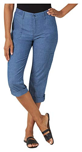 Lee Women s Flex to Go Cargo Capri Pant Rinse Chambray 12 Petite