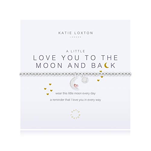 Katie Loxton A Little Love You to The Moon and Back Silver Women s Stretch Adjustable Charm Bangle Bracelet