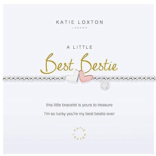 Katie Loxton A Little Best Bestie Hearts Silver Women s Stretch Adjustable Charm Bangle Bracelet
