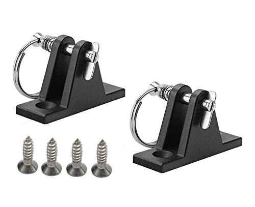 Vincilee 2 Sets Marine Boat Deck Hinge Bimini Top Deck Hinge Mount Bimini Top Fitting Hardware Nylon Black Deck Hinge