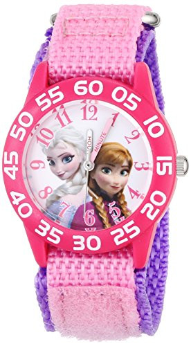 Disney Kids  W001790 Frozen Elsa and Anna Watch Pink Nylon Band