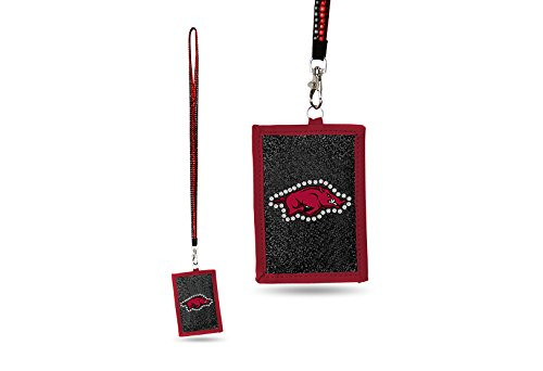 NCAA Arkansas Razorbacks Beaded Gem Lanyard with ID Wallet